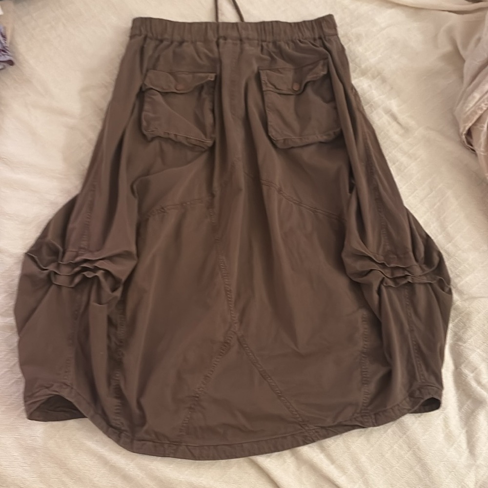 Free People Willow Poplin Maxi Skirt Brown XL - Picture 8 of 8